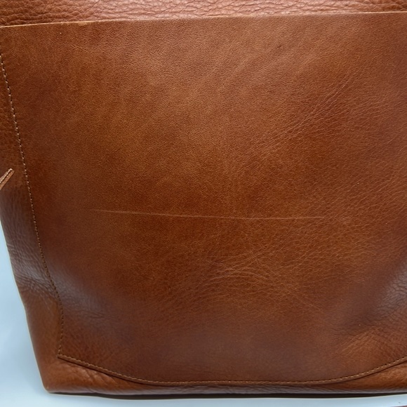 Madewell The Zip-Top Medium Brown Leather Transport Tote NWT - Picture 8 of 16